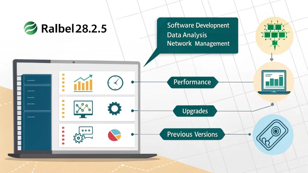 Ralbel28.2.5 dashboard showing updates, issues, and network management features.