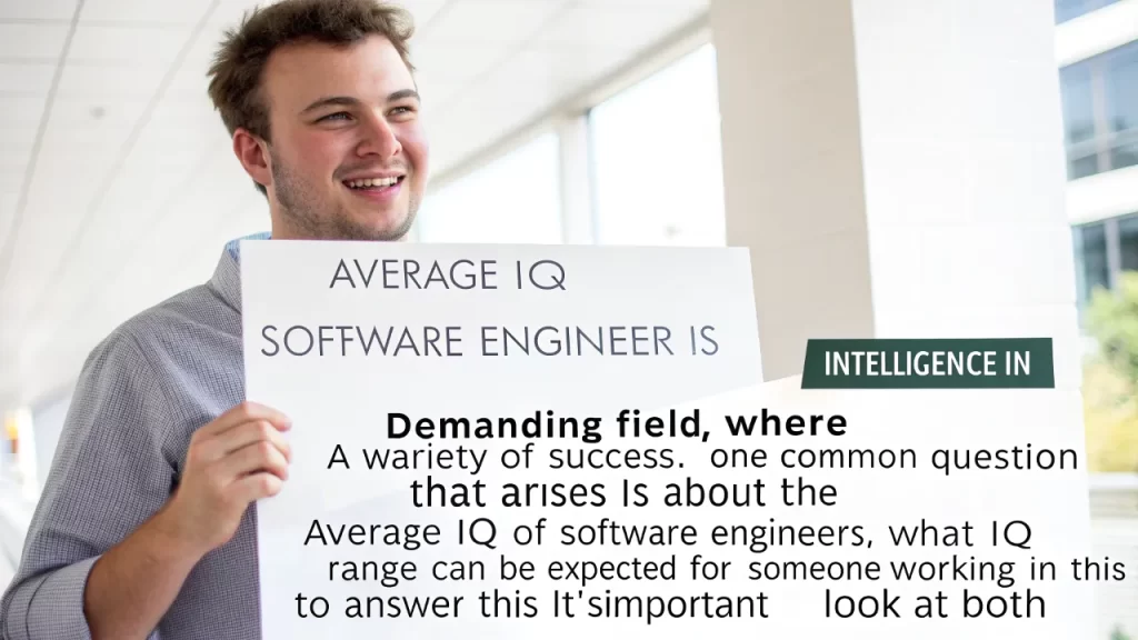 Engineer holding a sign with average IQ of software engineers.