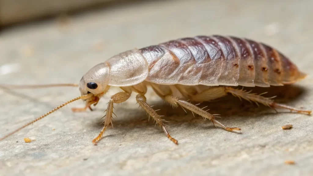 Close-up of a baby cockroach on a surface