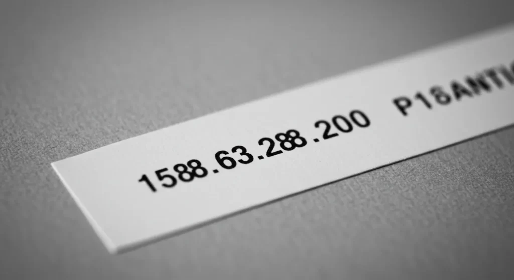 Printed IP address on label.