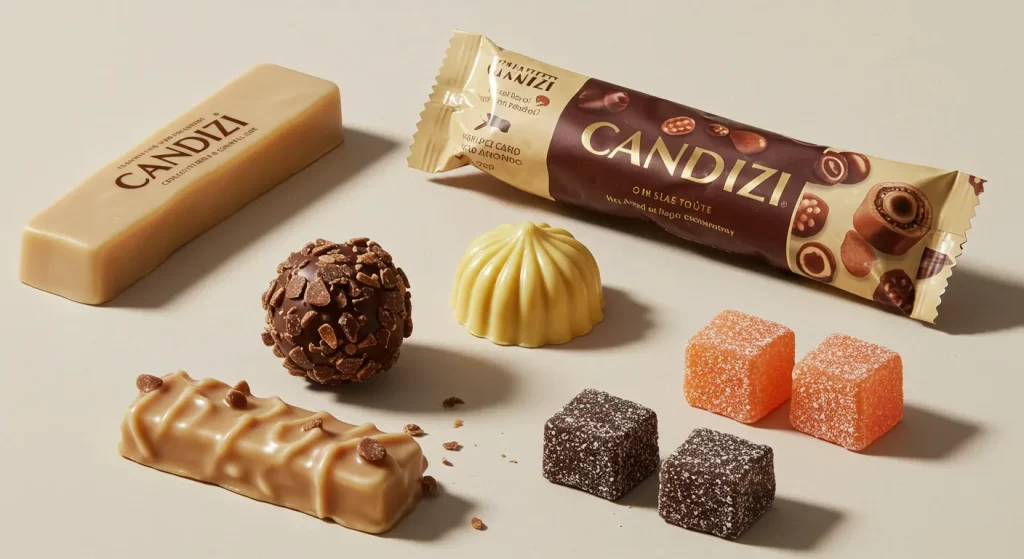 Candizi chocolate-coated candies and gummy pieces