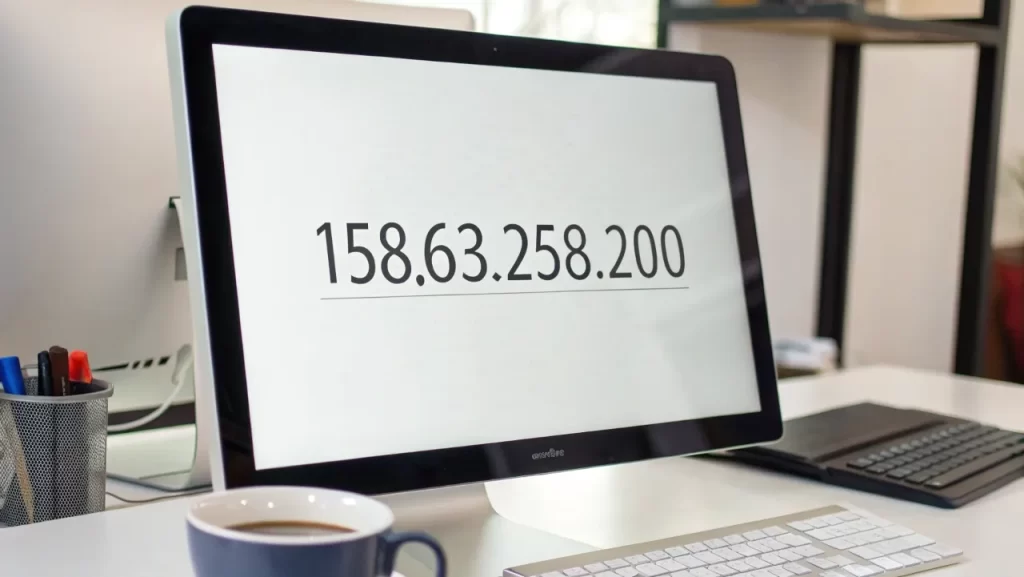 IP address displayed on monitor screen